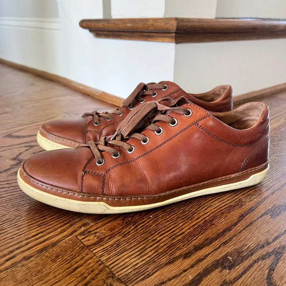 Allen Edmonds Porter Mens Leather Sneakers Brown Derby‎ Shoes Portugal MSRP $350